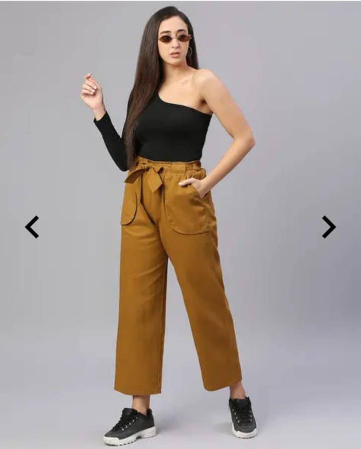 Dark Rust high rise cotton non-lycra Wide Leg