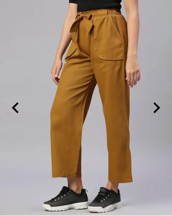 Dark Rust high rise cotton non-lycra Wide Leg