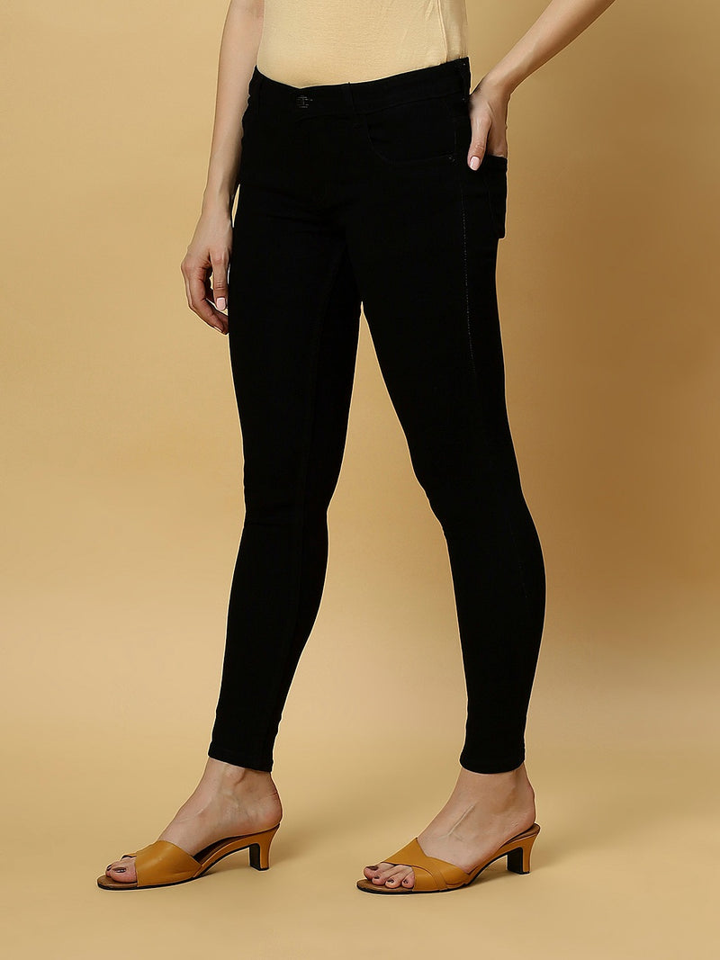 REA-LIZE Black Dark Shade Skinny Women Jeans