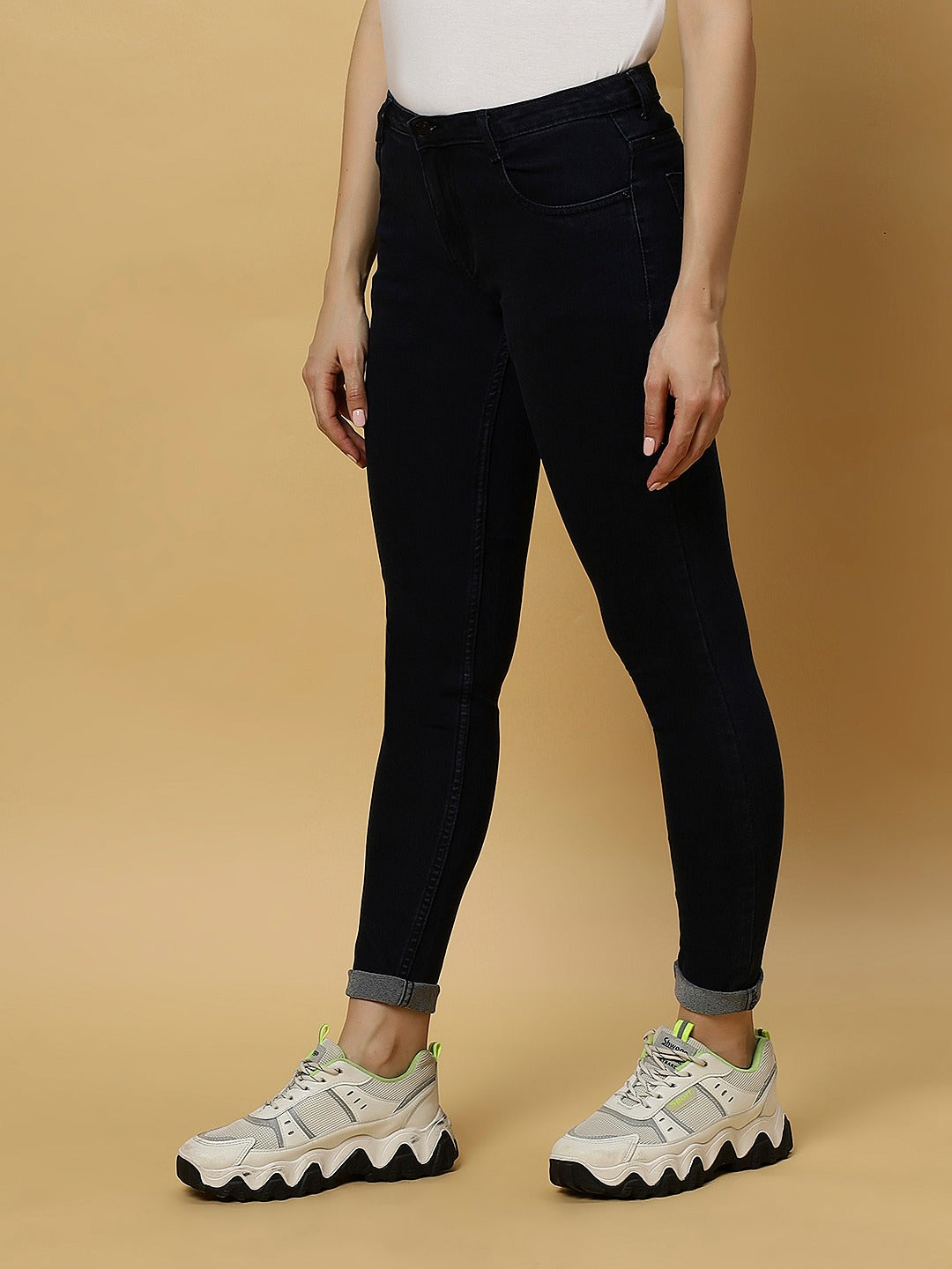 REA-LIZE Blue Dark Shade Skinny Women Jeans
