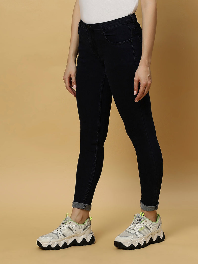 REA-LIZE Blue Dark Shade Skinny Women Jeans