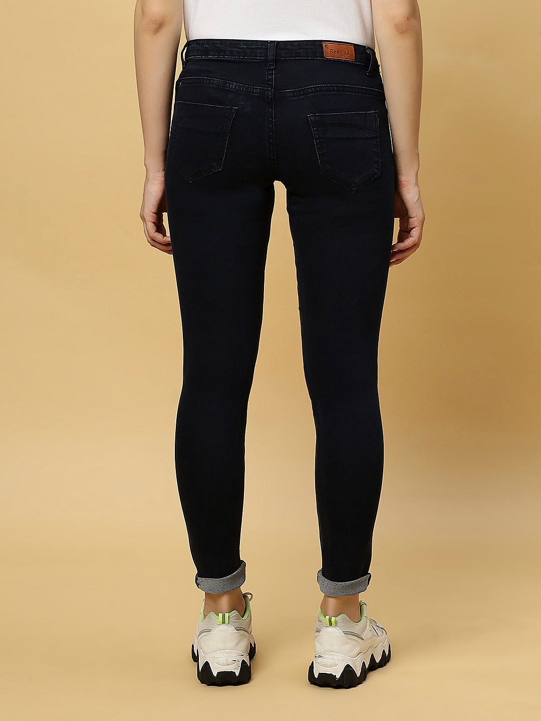 REA-LIZE Blue Dark Shade Skinny Women Jeans