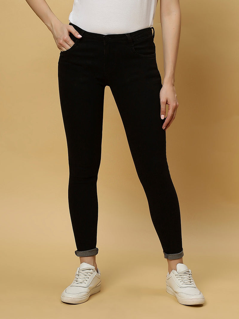 REA-LIZE Black Dark Shade Skinny Women Jeans