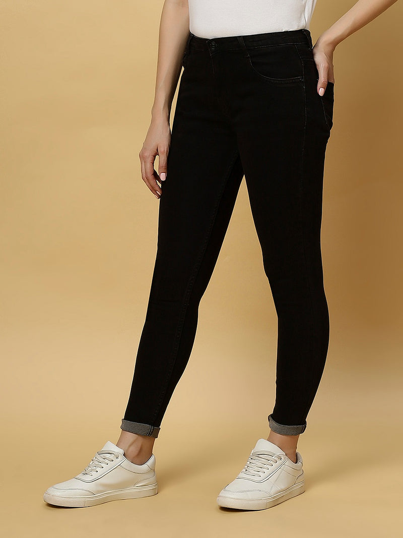 REA-LIZE Black Dark Shade Skinny Women Jeans