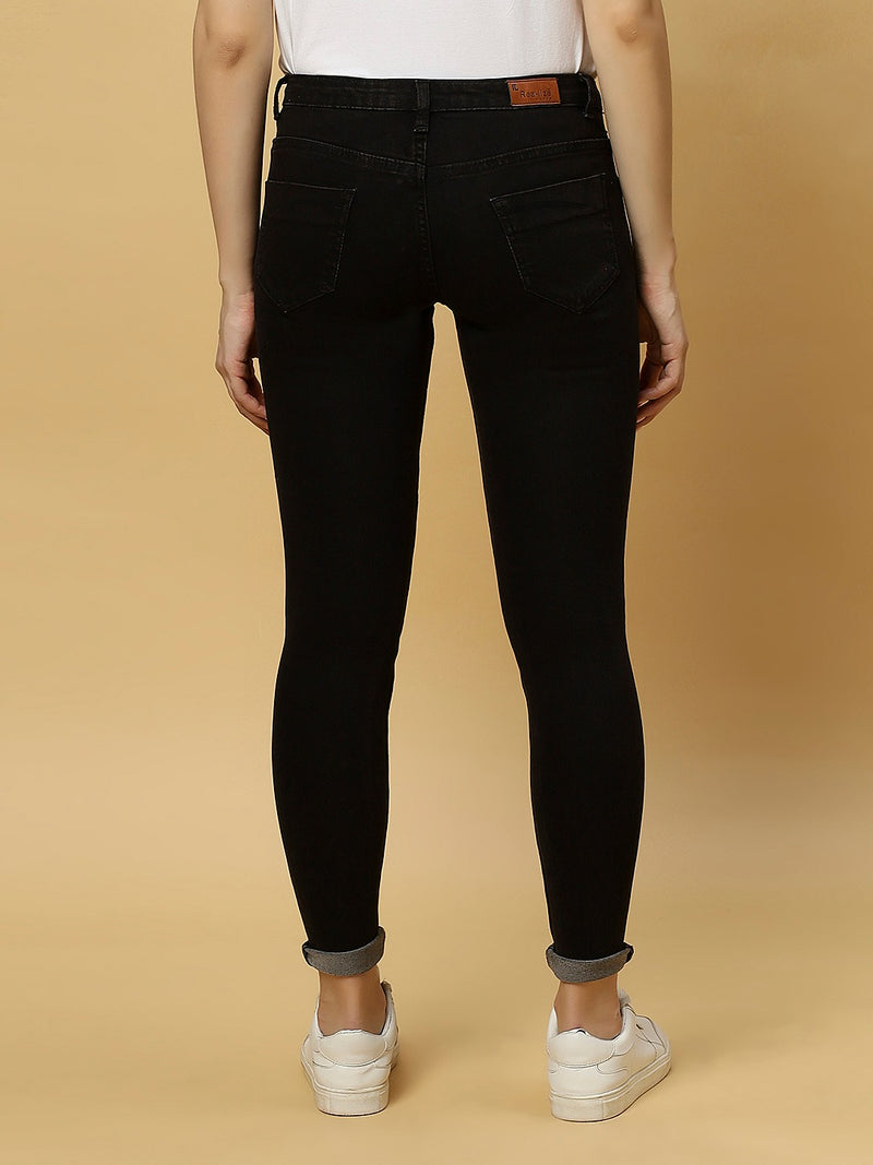 REA-LIZE Black Dark Shade Skinny Women Jeans