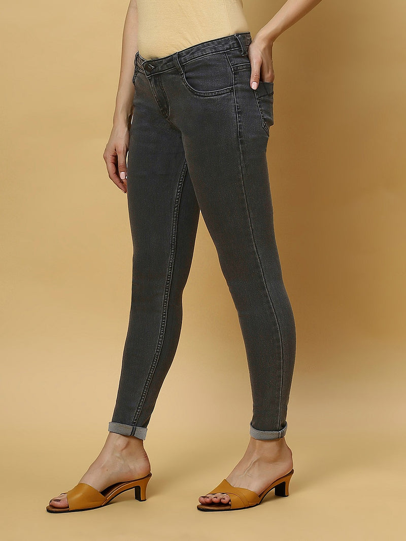 REA-LIZE Grey Dark Shade Skinny Women Jeans