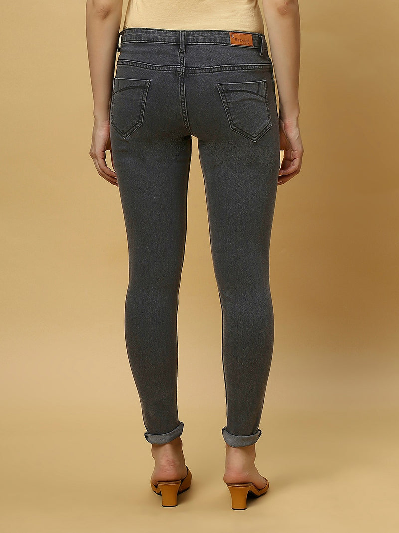 REA-LIZE Grey Dark Shade Skinny Women Jeans