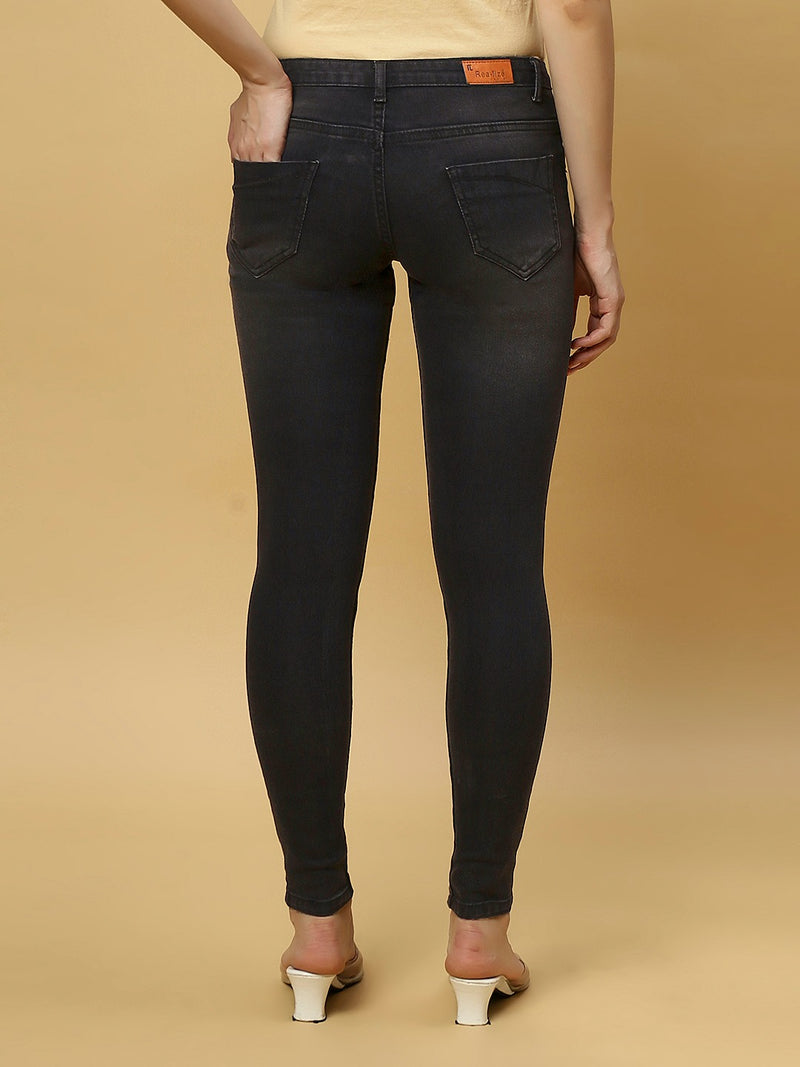 REA-LIZE Grey Dark Shade Skinny Women Jeans