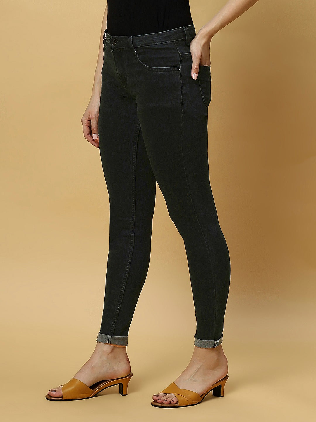 REA-LIZE Olive Dark Shade Skinny Women Jeans