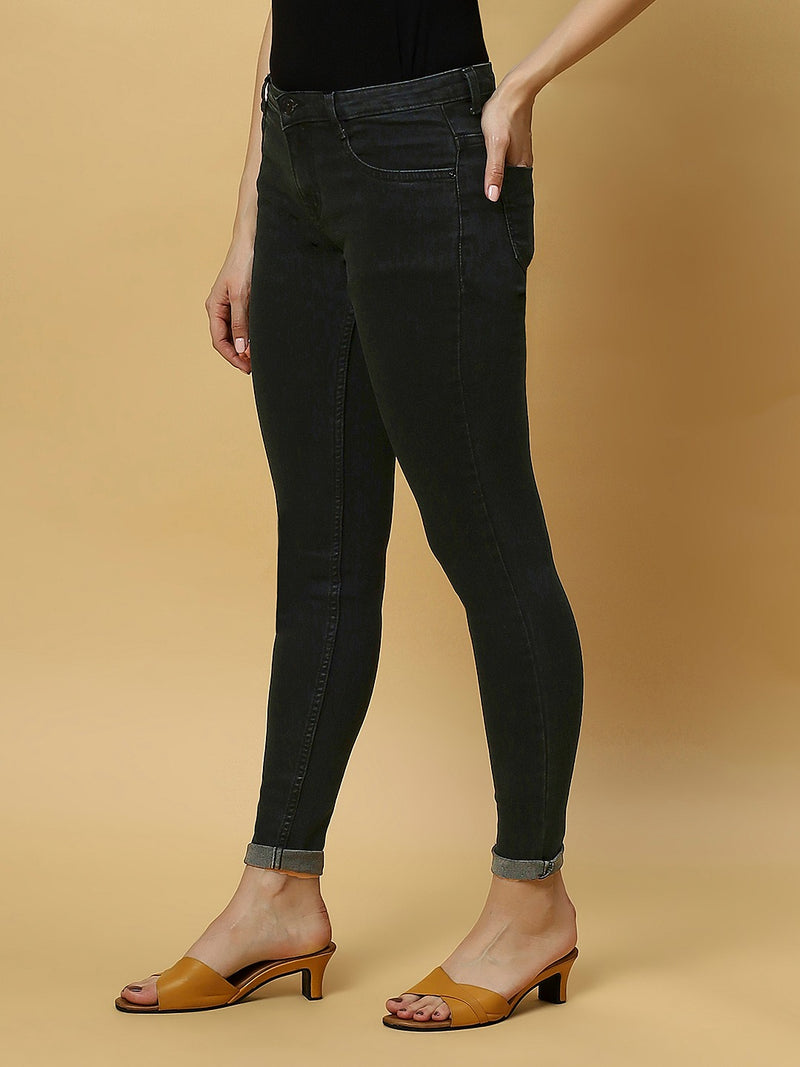 REA-LIZE Olive Dark Shade Skinny Women Jeans