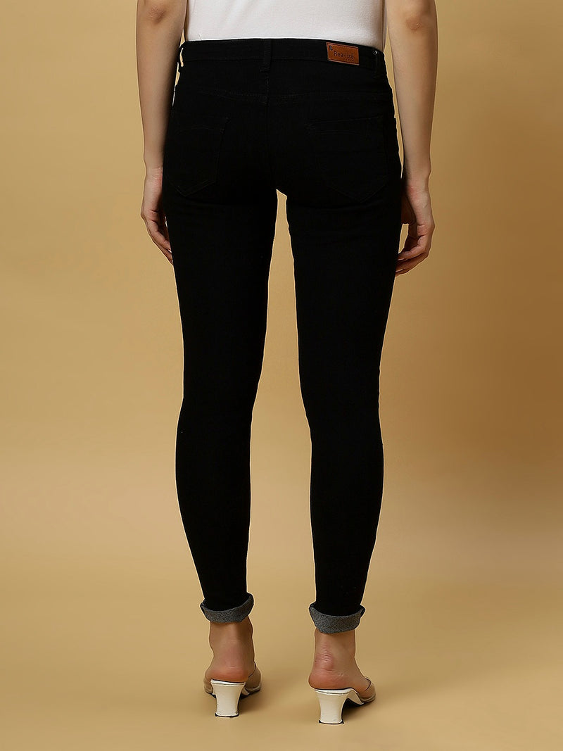 REA-LIZE Black Dark Shade Skinny Women Jeans