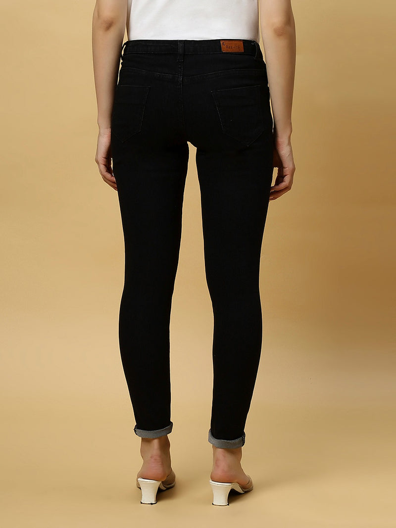 REA-LIZE Black Dark Shade Skinny Women Jeans