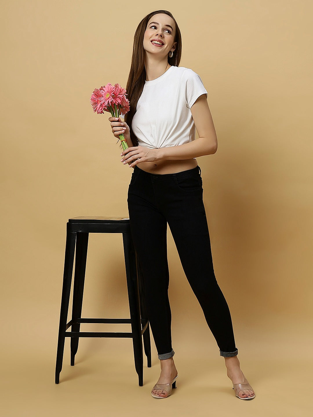 REA-LIZE Black Dark Shade Skinny Women Jeans