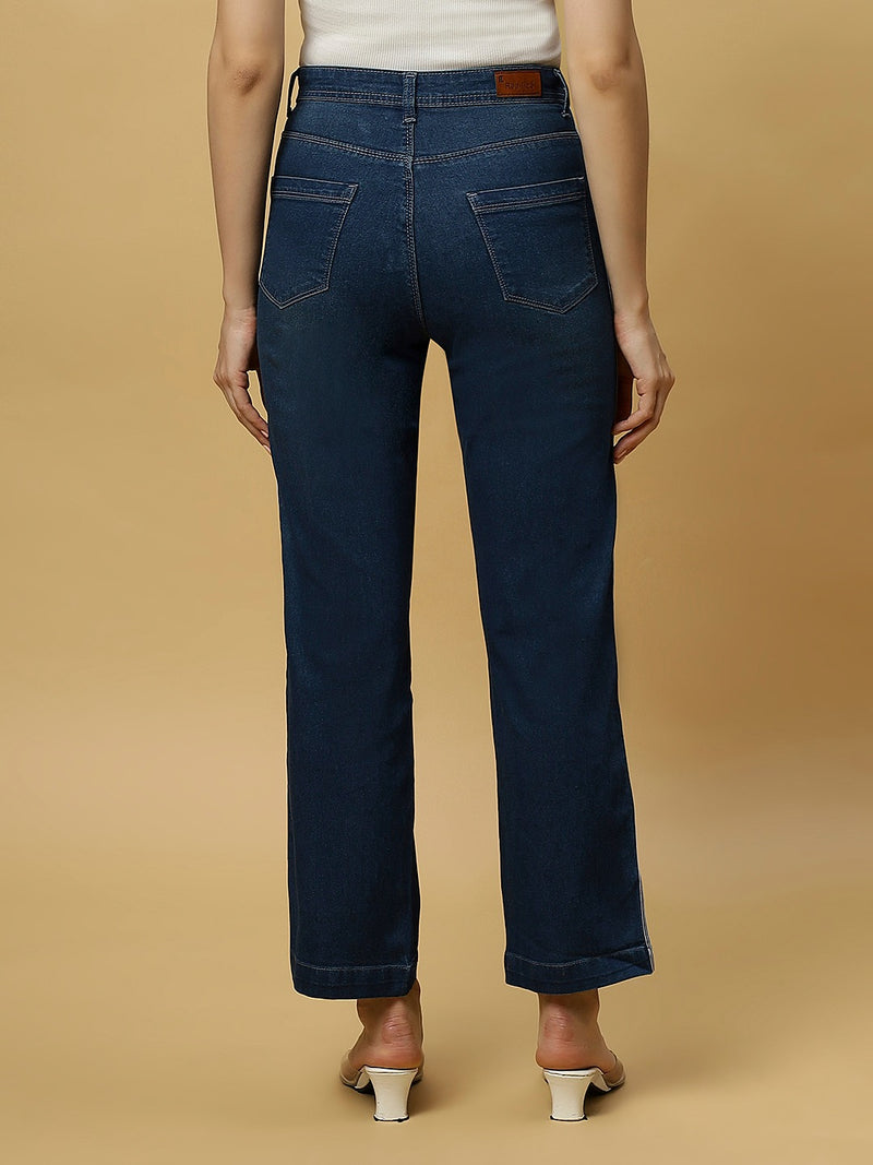 REA-LIZE Blue Dark Shade Straight Women Jeans