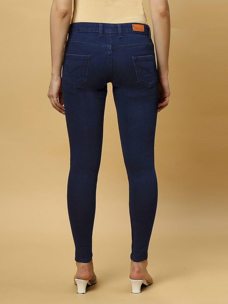 REA-LIZE Blue Dark Shade Skinny Women Jeans