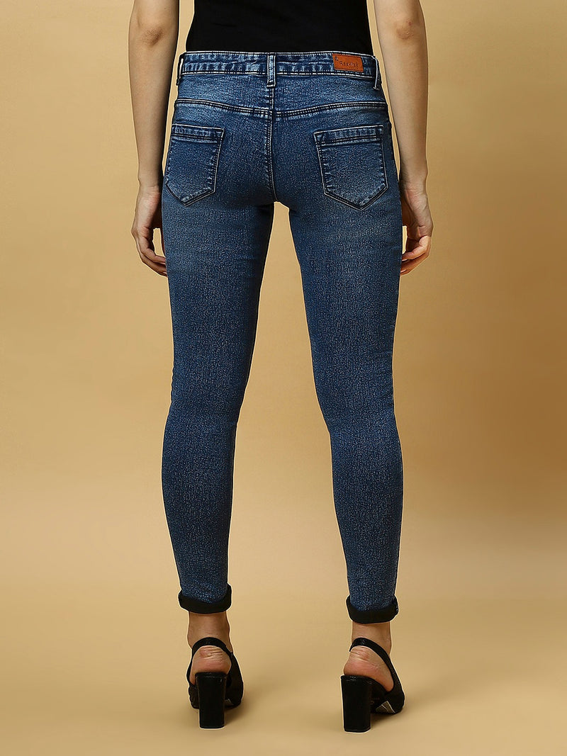 REA-LIZE Blue Dark Shade Skinny Women Jeans